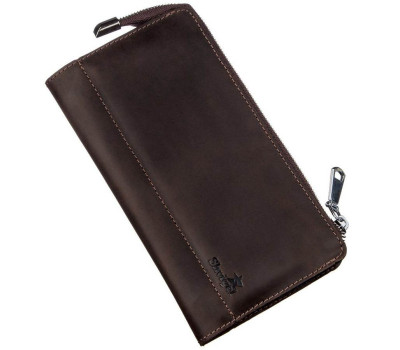 Клатч чоловічий шкіряний матовий SHVIGEL 16189 Коричневий