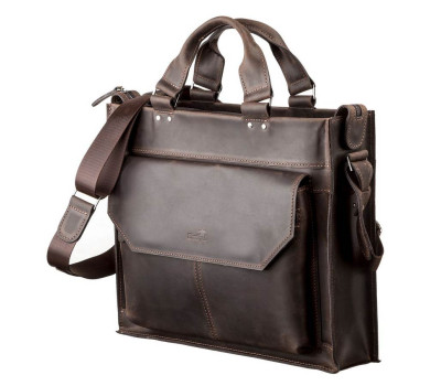 Сумка для ноутбука SHVIGEL 11109 шкіряна Коричнева