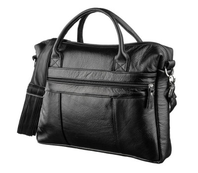 Сумка чоловіча в м'якій шкірі SHVIGEL 15306 Чорна
