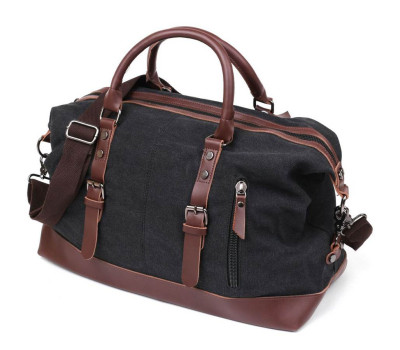 Дорожня сумка текстильна Vintage 20170 Чорна