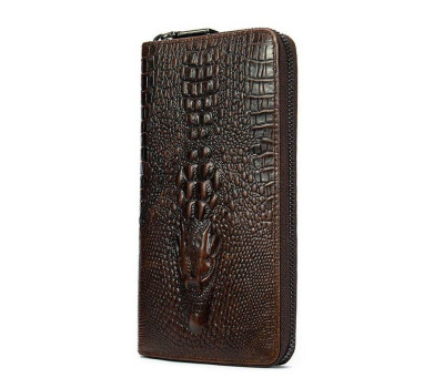 Чоловічий клатч із силуетом каймана 20235 Vintage Коричневий