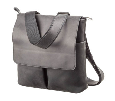 Сумка SHVIGEL 11078 з вінтажній шкіри Чорна