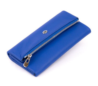 Клатч конверт з кишенею для мобільного шкіряний жіночий ST Leather 19268 Синій
