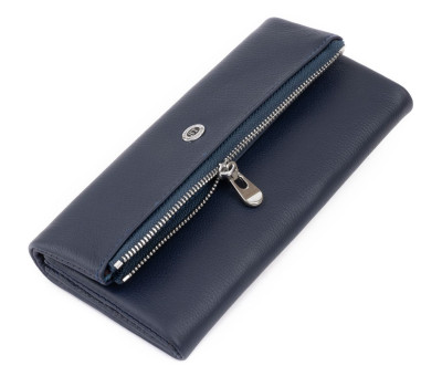 Клатч конверт з кишенею для мобільного шкіряний жіночий ST Leather 19272 Синій