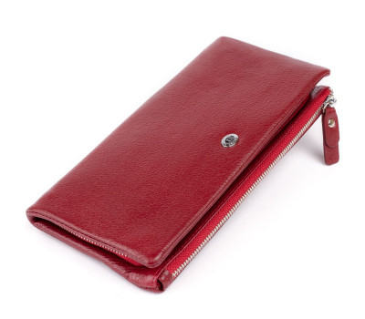 Гаманець-клатч зі шкіри з кишенею для мобільного ST Leather 19311 Бордовий