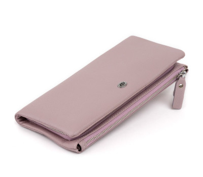 Гаманець-клатч зі шкіри з кишенею для мобільного ST Leather 19314 Ліловий