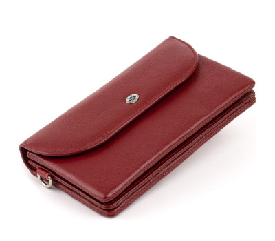 Клатч зі шкіри жіночий ST Leather 19318 Бордовий