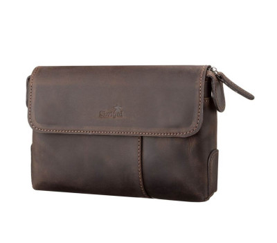 Чоловічий клатч SHVIGEL 11085 шкіряний Коричневий