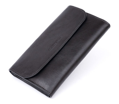 Горизонтальна барсетка-клатч чоловіча в гладкій шкірі GRANDE PELLE 11298 Чорна