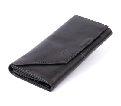 Горизонтальний клатч глянсовий на магніті GRANDE PELLE 11316 Чорний