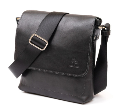 Сумка месенджер в гладкій шкірі GRANDE PELLE 11333 Чорна