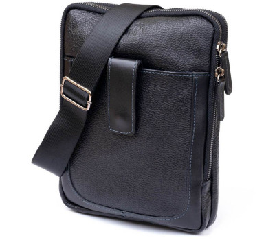 Сумка чоловіча планшет на два відділення шкіряна флотар SHVIGEL 11283 Чорна