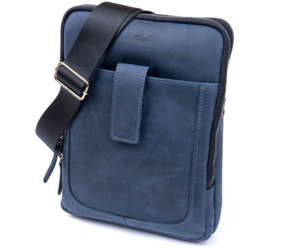 Сумка чоловіча планшет на два відділення вінтажна шкіряна SHVIGEL 11284 Синя