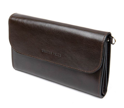 Чоловічий клатч з натуральної шкіри GRANDE PELLE 11426 Коричневий
