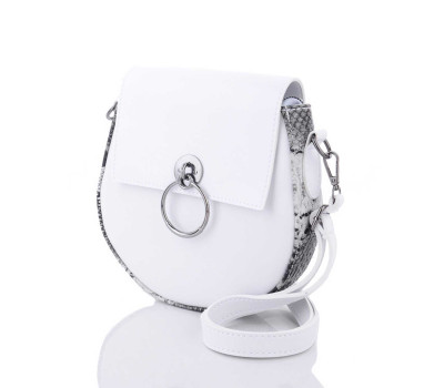 Женская сумка «Челси» белая с черным WeLassie
