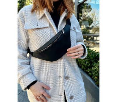 Сумка бананка женская 60814 черная (никель) WeLassie