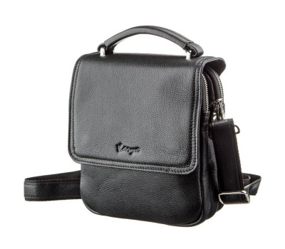 Вертикальна чоловіча сумка на два відділення 17389 KARYA Чорна