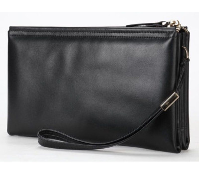 Чоловіча барсетка на зап'ястя зі шкіри 20237 Vintage Чорна