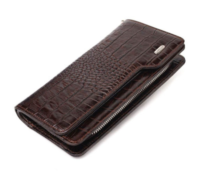 Функціональне портмоне клатч із натуральної шкіри CANPELLINI 21536 Коричневе