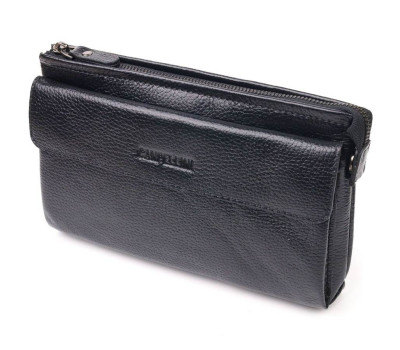 Чоловічий стильний клатч із натуральної шкіри CANPELLINI 21551 Чорний