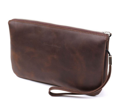 Барсетка чоловіча вінтажна GRANDE PELLE 11145 шкіряна Коричнева