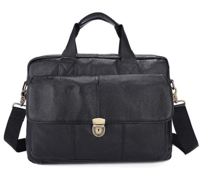 Портфель чоловічий шкіряний з замком Vintage 14801 Чорний