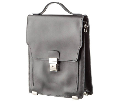 Вертикальна барсетка з натуральної шкіри 11176 Shvigel Чорна