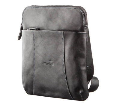 Вертикальний чоловічий месенджер з вінтажній шкіри Shvigel 11177 Чорний