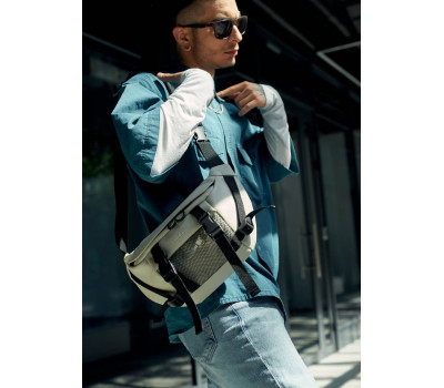 Велика чоловіча поясна сумка бананка Sambag DynamicDart сіра