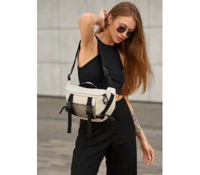 Большая женская поясная сумка бананка Sambag DynamicDart серая