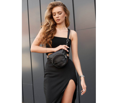 Женская сумка бананка кроссбоди Sambag Sofi N черная