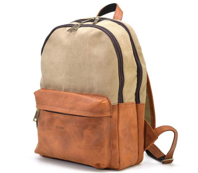 Чоловічий рюкзак шкіра та канвас TARWA RbSc-7273-3md