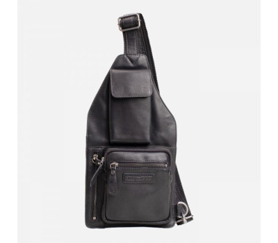 Нестандартная кожаная сумка кросс-боди, черный цвет, HILL BURRY HB3338