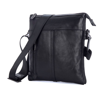 Унікальна шкіряна сумка через плече, чорний колір, John McDee, JD1023A