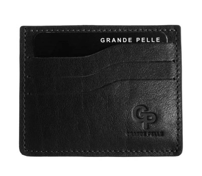 Кардхолдер Grande Pelle 305610 100х80мм чорна глянцева шкіра