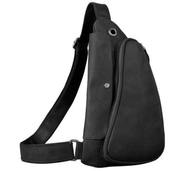 Шкіряний рюкзак слінг TIDING tid3026A чорний
