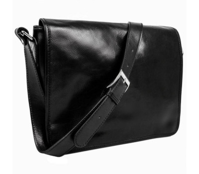 Шкіряна сумка месенджер The Stranger 1173401 від Time Resistance, чорна