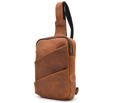 Рюкзак слінг на одну шлейку RB-0604-3md TARWA кінська шкіра