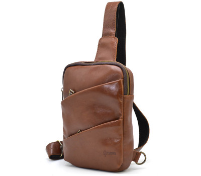 Шкіряний рюкзак слінг рюкзак на одну шлейку GB-0604-3md TARWA