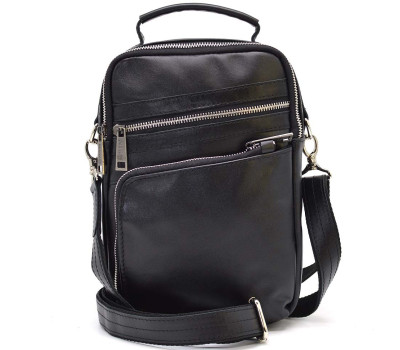 Сумка через плечо с ручкой вертикальная TARWA GA-0120-4lx черная наппа