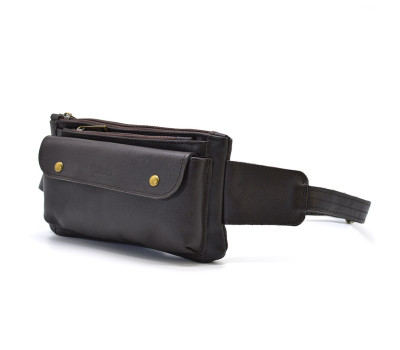 Сумка на пояс із натуральної шкіри, бананка GC-8136-3md TARWA коричнева