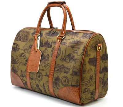 Стильна дорожня сумка з кордури та шкіри кроко CorH-7077-4lx бренду TARWA