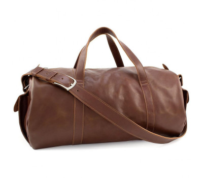 Мяка шкіряна дорожня сумка, колір теракот 760623 Grande Pelle