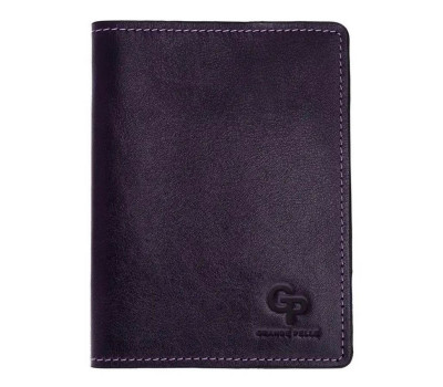 Шкіряна синя обкладинка для паспорта Grande Pelle 252670
