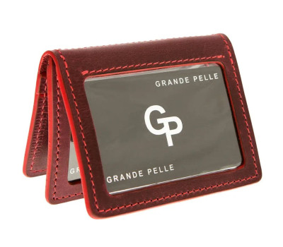 Шкіряна обкладинка на права, тех.паспорт, посвідчення Grande Pelle 221161 бордова