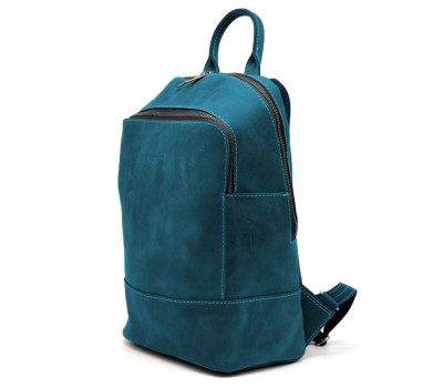 Жіночий шкіряний блакитний рюкзак TARWA RKsky-2008-3md