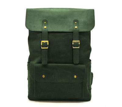Рюкзак із натуральної шкіри RE-9001-4lx TARWA зелений крейзі