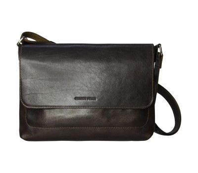 Чоловіча сумка месенджер через плече із клапаном Grande Pelle 753620
