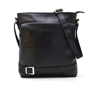 Кожаная мужская сумка через плечо черная TARWA GA-0040-3md