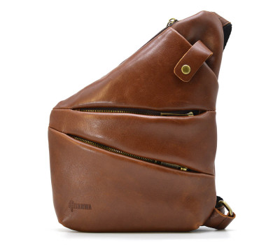Мужская сумка-слинг через плечо TARWA GB-6402-3md Наппа коньяк